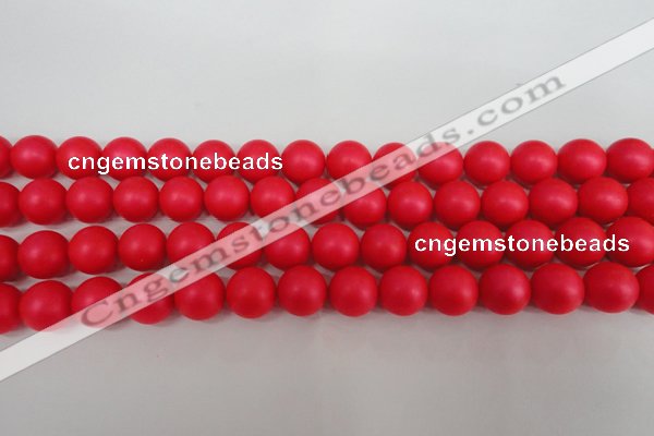 CSB1306 15.5 inches 6mm matte round shell pearl beads wholesale