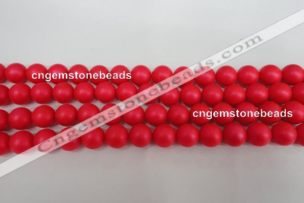 CSB1306 15.5 inches 6mm matte round shell pearl beads wholesale