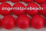 CSB1307 15.5 inches 8mm matte round shell pearl beads wholesale