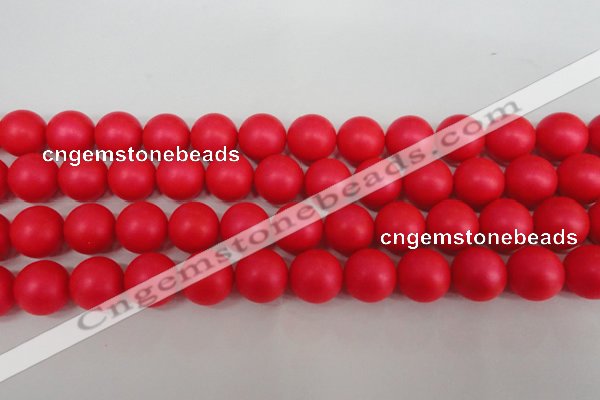 CSB1308 15.5 inches 10mm matte round shell pearl beads wholesale