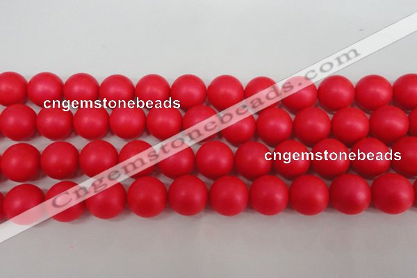 CSB1309 15.5 inches 12mm matte round shell pearl beads wholesale