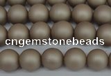 CSB1320 15.5 inches 4mm matte round shell pearl beads wholesale