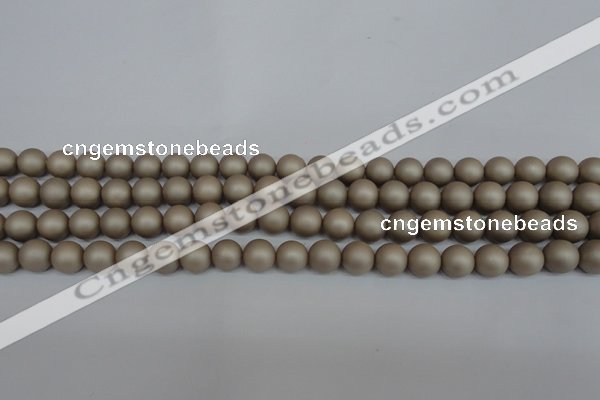 CSB1320 15.5 inches 4mm matte round shell pearl beads wholesale