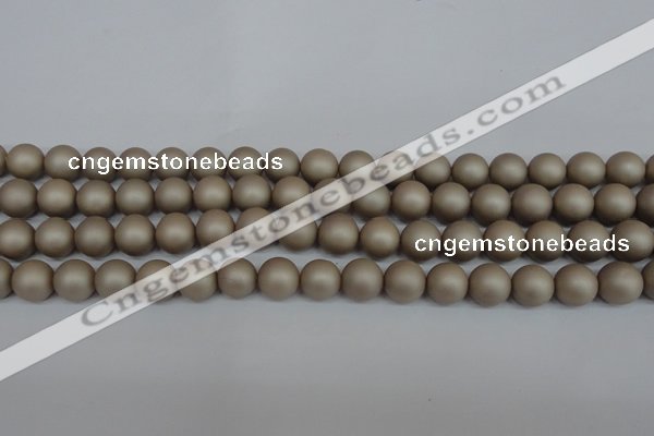 CSB1321 15.5 inches 6mm matte round shell pearl beads wholesale