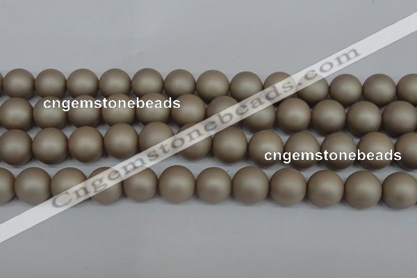 CSB1324 15.5 inches 12mm matte round shell pearl beads wholesale