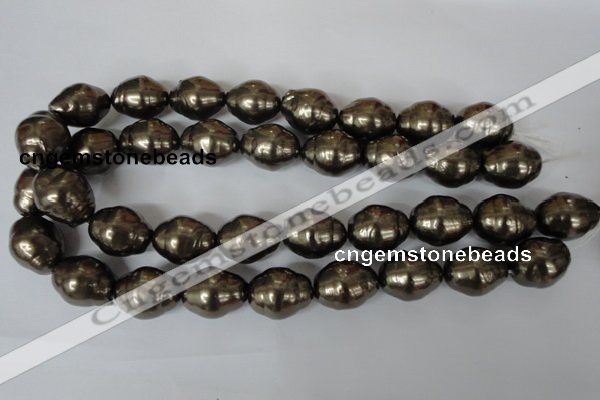 CSB133 15.5 inches 18*22mm nuggets shell pearl beads wholesale