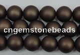 CSB1330 15.5 inches 4mm matte round shell pearl beads wholesale