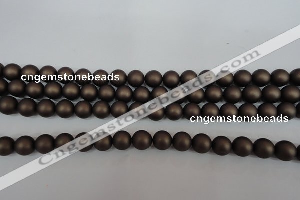 CSB1331 15.5 inches 6mm matte round shell pearl beads wholesale