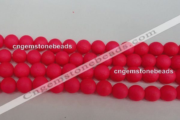 CSB1347 15.5 inches 8mm matte round shell pearl beads wholesale