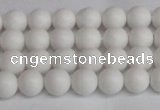 CSB1350 15.5 inches 4mm matte round shell pearl beads wholesale