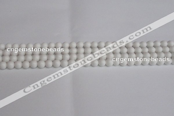 CSB1350 15.5 inches 4mm matte round shell pearl beads wholesale