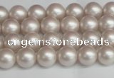 CSB1355 15.5 inches 4mm matte round shell pearl beads wholesale