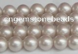 CSB1356 15.5 inches 6mm matte round shell pearl beads wholesale