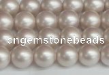 CSB1357 15.5 inches 8mm matte round shell pearl beads wholesale