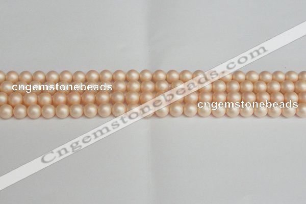 CSB1361 15.5 inches 6mm matte round shell pearl beads wholesale