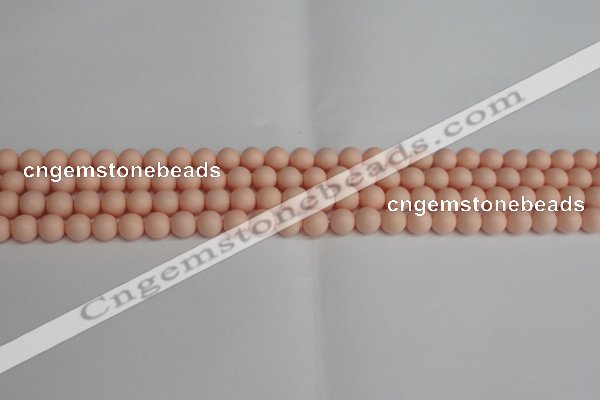 CSB1365 15.5 inches 4mm matte round shell pearl beads wholesale