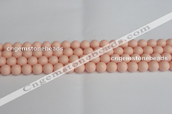 CSB1368 15.5 inches 10mm matte round shell pearl beads wholesale