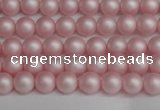 CSB1370 15.5 inches 4mm matte round shell pearl beads wholesale