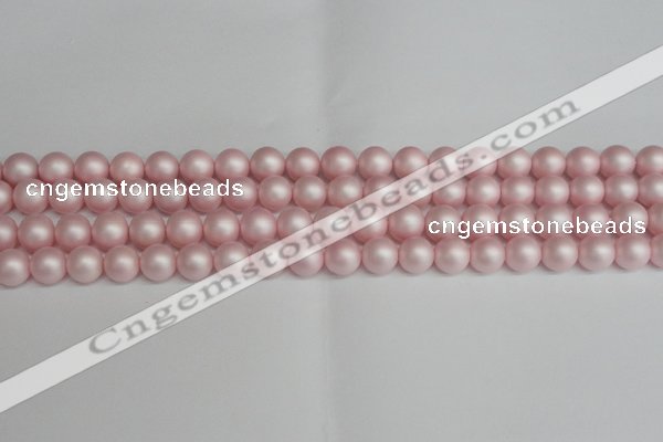 CSB1373 15.5 inches 10mm matte round shell pearl beads wholesale