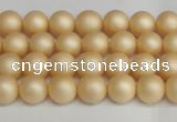 CSB1375 15.5 inches 4mm matte round shell pearl beads wholesale