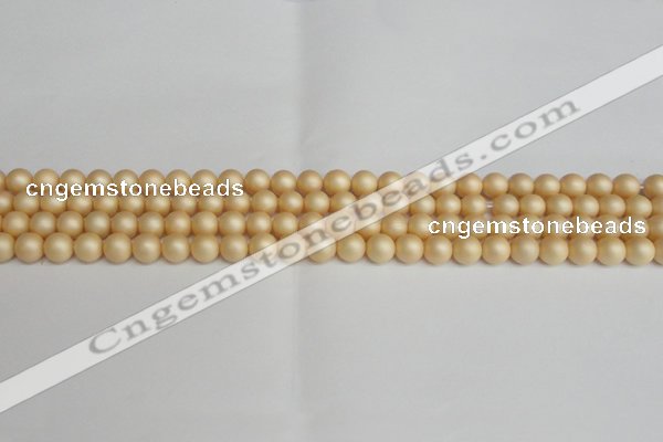 CSB1375 15.5 inches 4mm matte round shell pearl beads wholesale