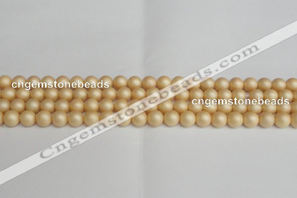 CSB1377 15.5 inches 8mm matte round shell pearl beads wholesale