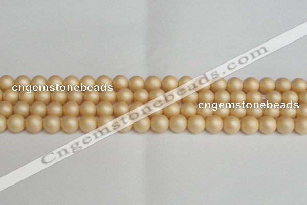 CSB1378 15.5 inches 10mm matte round shell pearl beads wholesale