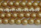 CSB1380 15.5 inches 4mm matte round shell pearl beads wholesale