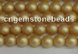 CSB1380 15.5 inches 4mm matte round shell pearl beads wholesale