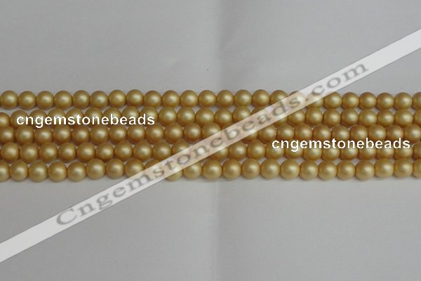 CSB1381 15.5 inches 6mm matte round shell pearl beads wholesale