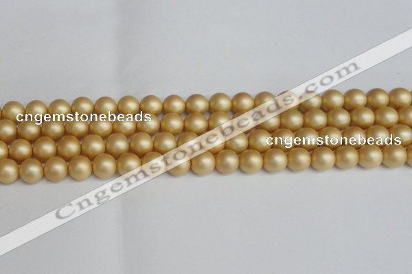 CSB1383 15.5 inches 10mm matte round shell pearl beads wholesale