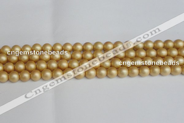 CSB1383 15.5 inches 10mm matte round shell pearl beads wholesale