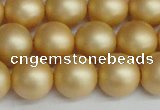 CSB1384 15.5 inches 12mm matte round shell pearl beads wholesale