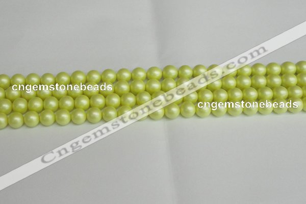 CSB1386 15.5 inches 6mm matte round shell pearl beads wholesale