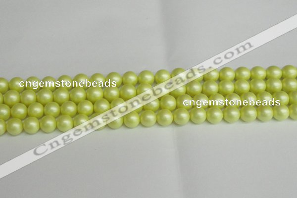 CSB1387 15.5 inches 8mm matte round shell pearl beads wholesale