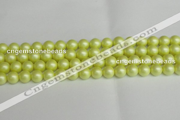 CSB1389 15.5 inches 12mm matte round shell pearl beads wholesale