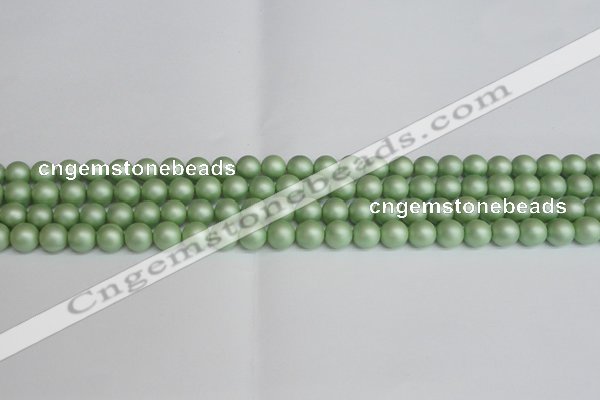 CSB1390 15.5 inches 4mm matte round shell pearl beads wholesale