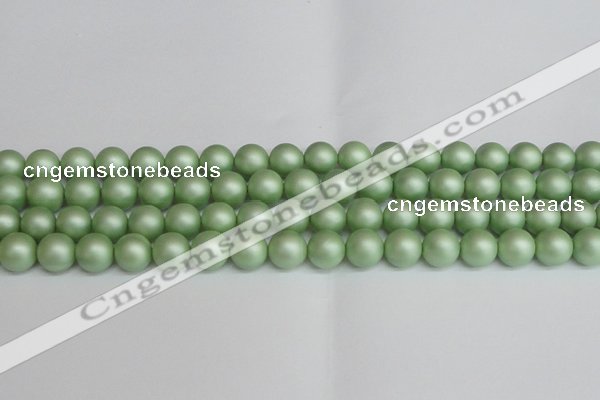 CSB1393 15.5 inches 10mm matte round shell pearl beads wholesale