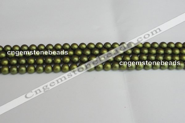 CSB1396 15.5 inches 6mm matte round shell pearl beads wholesale
