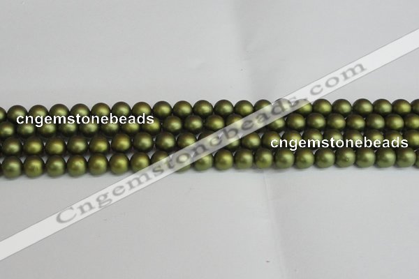 CSB1397 15.5 inches 8mm matte round shell pearl beads wholesale