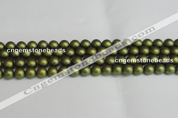 CSB1399 15.5 inches 12mm matte round shell pearl beads wholesale