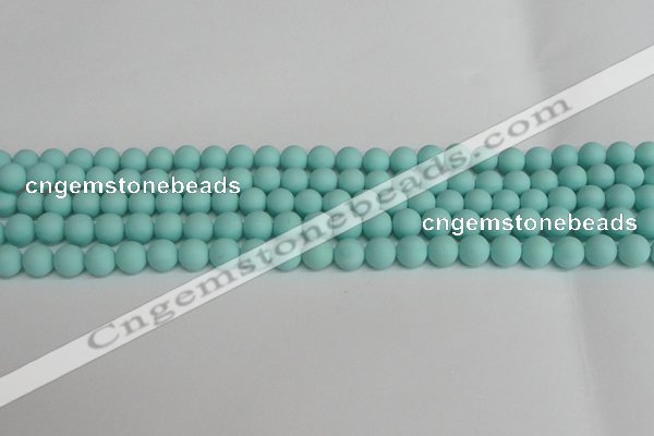 CSB1400 15.5 inches 4mm matte round shell pearl beads wholesale