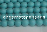 CSB1405 15.5 inches 4mm matte round shell pearl beads wholesale