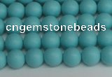 CSB1406 15.5 inches 6mm matte round shell pearl beads wholesale