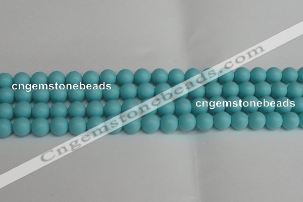 CSB1408 15.5 inches 10mm matte round shell pearl beads wholesale