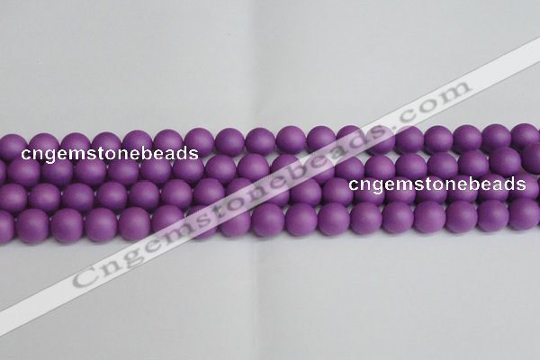 CSB1417 15.5 inches 8mm matte round shell pearl beads wholesale