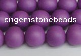 CSB1418 15.5 inches 10mm matte round shell pearl beads wholesale