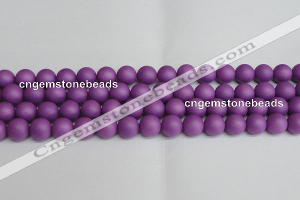 CSB1419 15.5 inches 12mm matte round shell pearl beads wholesale