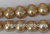 CSB142 15.5 inches 12*15mm – 13*16mm oval shell pearl beads