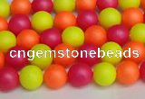 CSB1425 15.5 inches 4mm matte round shell pearl beads wholesale